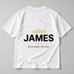 Personalized Aries Zodiac T-Shirt - Custom Constellation Name Tee