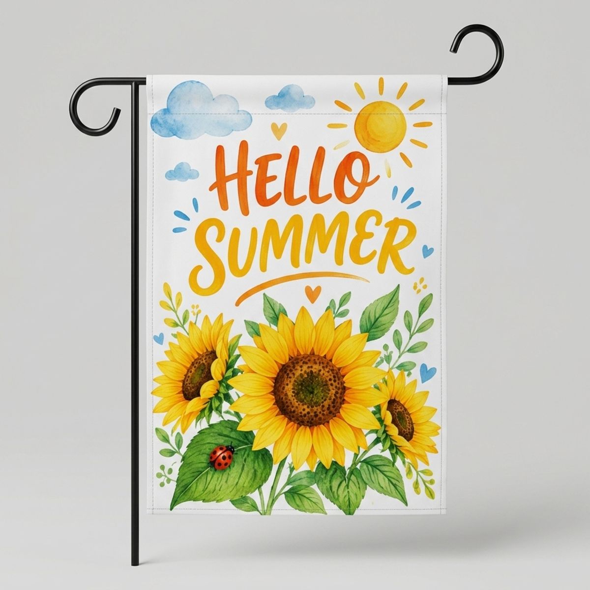 Hello Summer Sunflower Garden Flag - Yard & House Flag