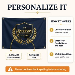 Personalized The Anderson Family Established House Flag image 6