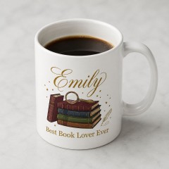Personalized Best Book Lover Ever Mug - Custom Name Gift