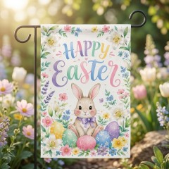 Happy Easter Bunny Garden Flag - Yard & House Flag image 2