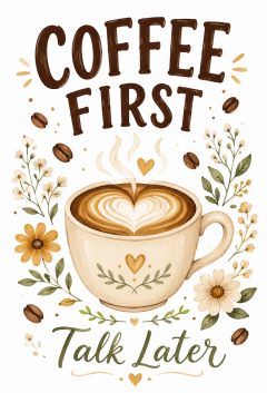 Coffee First Talk Later Garden Flag - Yard & House Flag image 4