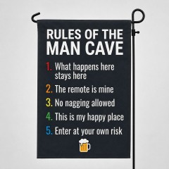 Rules of The Man Cave Funny Garden Flag - Yard & House Flag