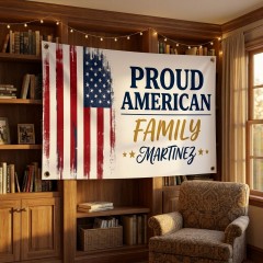 Personalized Proud American Family House Flag - 4th of July Outdoor Patriotic Decor image 3