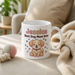 Personalized Best Dog Mom Ever Mug - Custom Name Gift image 2