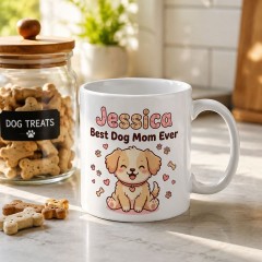 Personalized Best Dog Mom Ever Mug - Custom Name Gift image 3