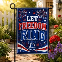 Let Freedom Ring 4th of July Garden Flag - Patriotic Outdoor Yard Decor image 2