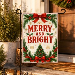 Merry and Bright Christmas Garden Flag - Yard & House Flag image 3