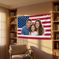 Personalized American Flag Photo House Flag image 3