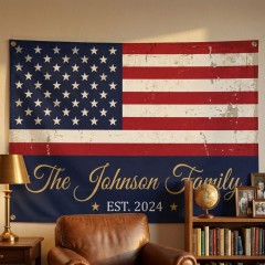 Personalized American Flag Family Name House Flag - 4th of July Outdoor Patriotic Decor image 3