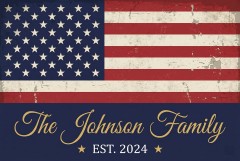 Personalized American Flag Family Name House Flag - 4th of July Outdoor Patriotic Decor image 4