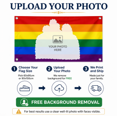 Personalized Rainbow Pride Family Photo House Flag image 6