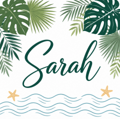 Personalized Tropical Palm Name Canvas Tote Bag image 5