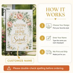 Personalized Welcome to Our Home Garden Flag - Custom Yard Flag & House Flag image 5