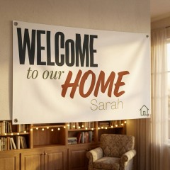 Personalized Welcome to Our Home House Flag image 3