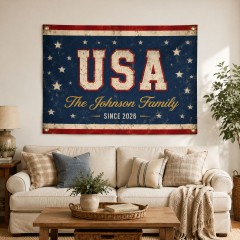Personalized USA Stars Pride House Flag - 4th of July Outdoor Patriotic Decor image 2