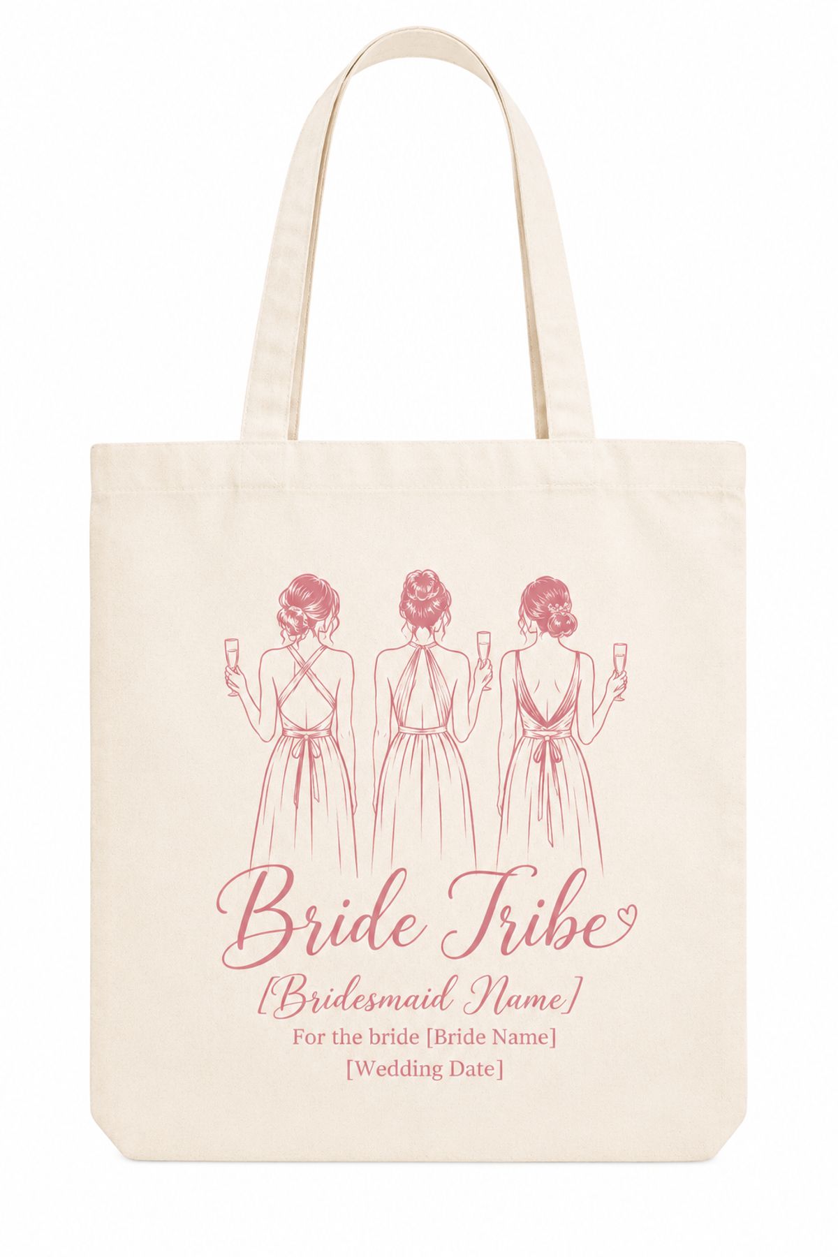 Personalized Bride Tribe Tote Bag - Custom Photo Bridesmaid Gift with Name, Bride Name & Date