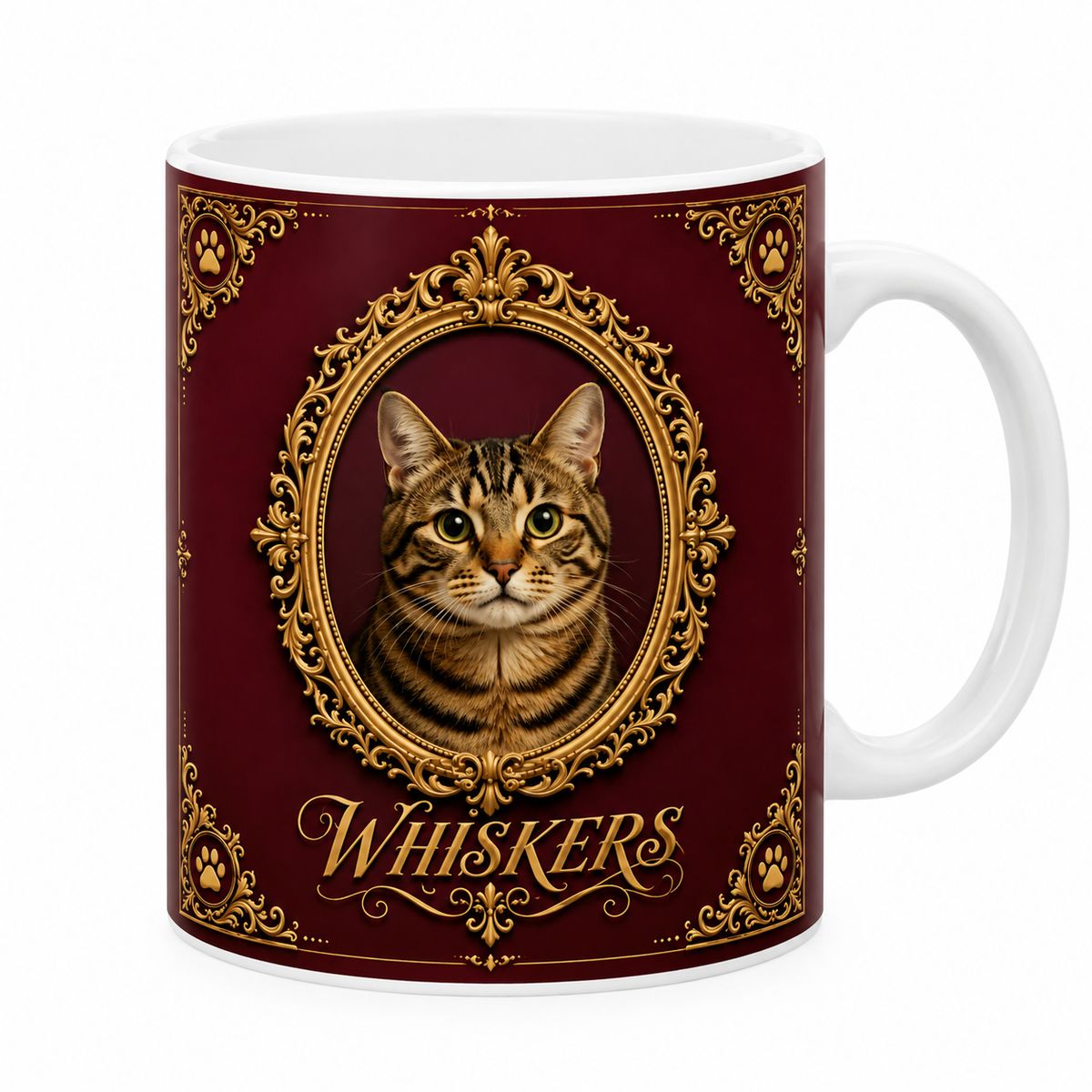 Personalized Pet Photo Mug - Vintage Royal Custom Cat Dog Photo Cup, Custom Name Pet Lover Gift, Pet Memorial Coffee Mug