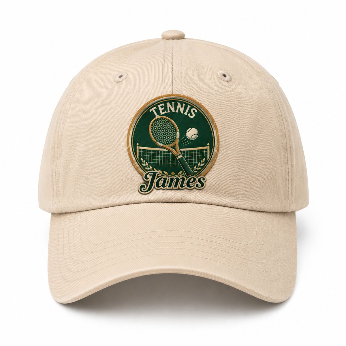 Personalized Vintage Tennis Badge Custom Name Baseball Cap