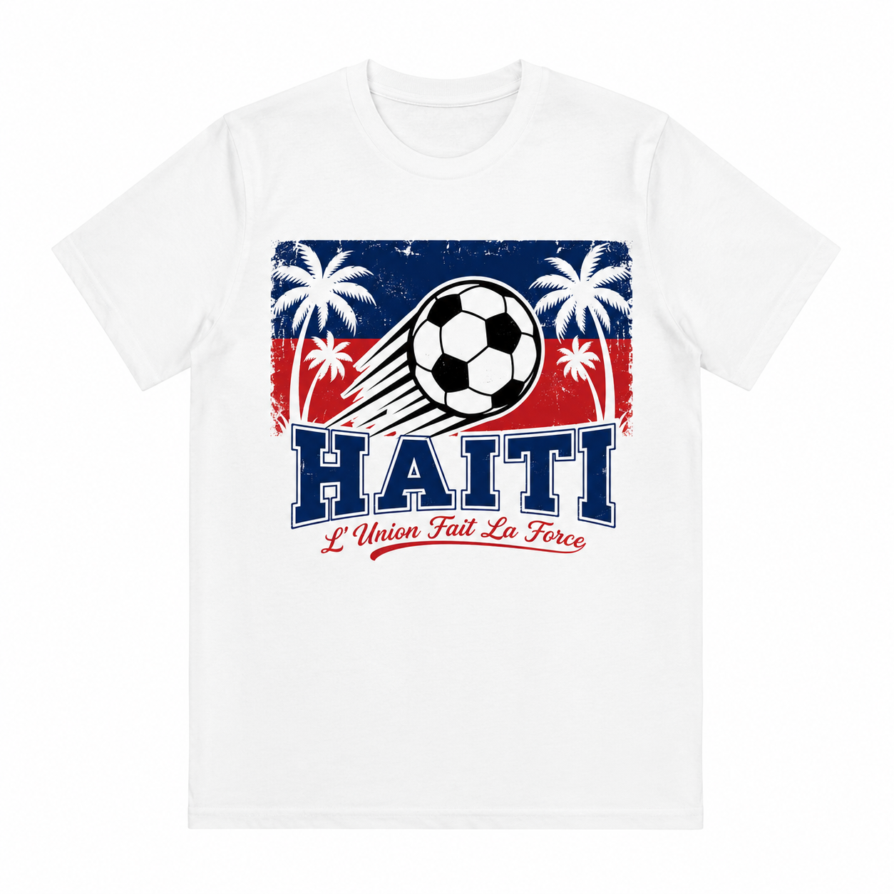 Haiti 2026 Soccer T-Shirt - L'Union Fait La Force - Team Pride Tee