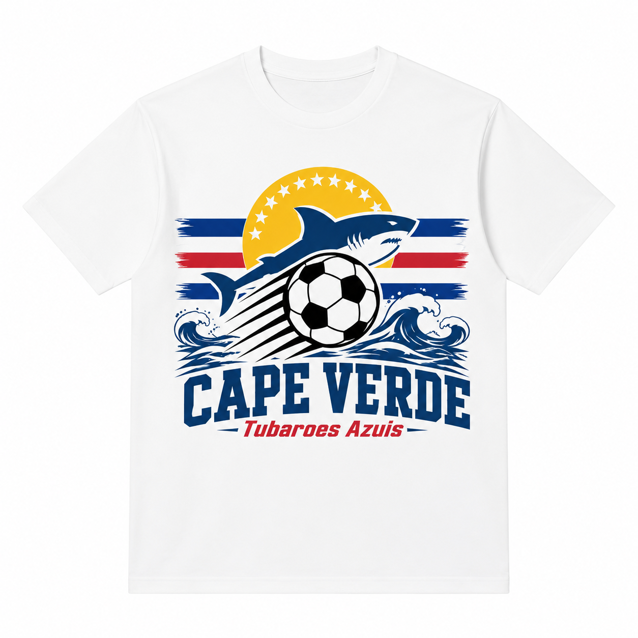 Cape Verde 2026 Soccer T-Shirt - Tubarões Azuis - Team Pride Tee