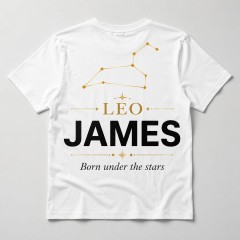 Personalized Leo Zodiac T-Shirt - Custom Constellation Name Tee