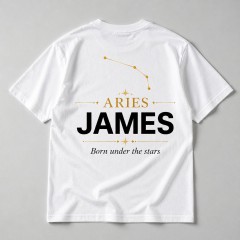 Personalized Aries Zodiac T-Shirt - Custom Constellation Name Tee
