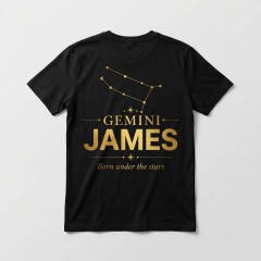 Personalized Gemini Zodiac T-Shirt - Custom Constellation Name Tee image 2