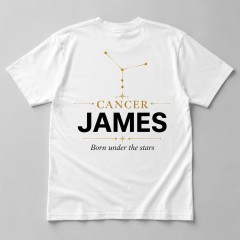 Personalized Cancer Zodiac T-Shirt - Custom Constellation Name Tee