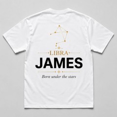Personalized Libra Zodiac T-Shirt - Custom Constellation Name Tee