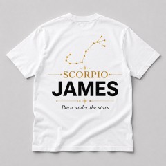 Personalized Scorpio Zodiac T-Shirt - Custom Constellation Name Tee