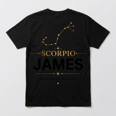 Personalized Scorpio Zodiac T-Shirt - Custom Constellation Name Tee image 2