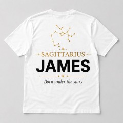 Personalized Sagittarius Zodiac T-Shirt - Custom Constellation Name Tee