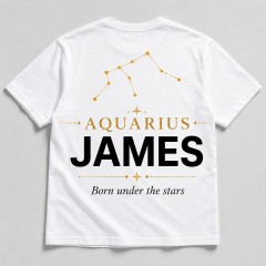 Personalized Aquarius Zodiac T-Shirt - Custom Constellation Name Tee