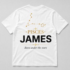 Personalized Pisces Zodiac T-Shirt - Custom Constellation Name Tee