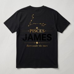 Personalized Pisces Zodiac T-Shirt - Custom Constellation Name Tee image 2