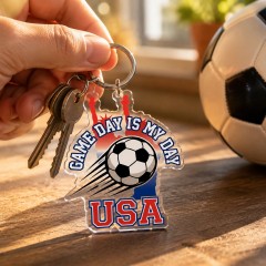 Game Day Is My Day - USA Soccer 2026 Die-Cut Acrylic Keychain image 2