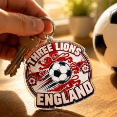 Three Lions - England Soccer 2026 Die-Cut Acrylic Keychain image 2