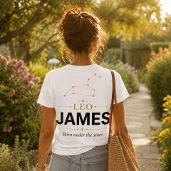 Personalized Leo Zodiac T-Shirt - Custom Constellation Name Tee image 3