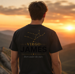 Personalized Virgo Zodiac T-Shirt - Custom Constellation Name Tee image 4