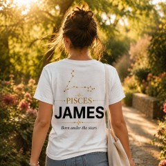 Personalized Pisces Zodiac T-Shirt - Custom Constellation Name Tee image 3