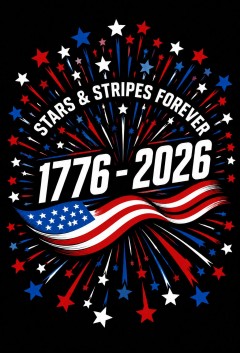 Stars and Stripes Forever 1776-2026 T-Shirt - Team Pride Tee image 5