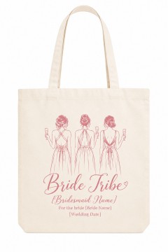 Personalized Bride Tribe Tote Bag - Custom Photo Bridesmaid Gift with Name, Bride Name & Date
