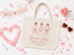 Personalized Bride Tribe Tote Bag - Custom Photo Bridesmaid Gift with Name, Bride Name & Date image 4