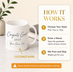 Personalized Congrats Grad 2027 Coffee Mug image 3