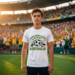Australia 2026 Soccer T-Shirt - AUSSIE AUSSIE AUSSIE - Team Pride Tee image 2