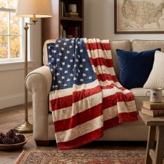 Patriotic American Flag Fleece Blanket — Custom Personalized Fleece Throw image 2