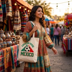Corazon Verde - Mexico Soccer 2026 Tote Bag - Team Pride Canvas Tote image 3