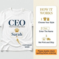 Personalized Dog CEO T-Shirt, Custom Name, Pet Lover Gift | Trinmama image 8