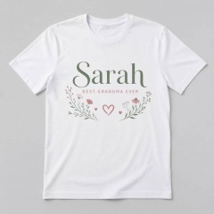 Personalized Grandma T-Shirt, Custom Name Floral, Best Grandma Ever Gift | Trinmama